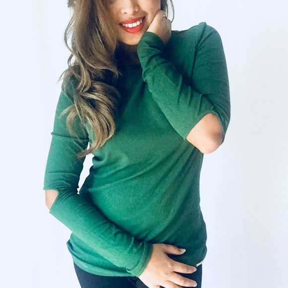 Michael Kors Tops - Michael Kors pullover green longsleeve top sz M
